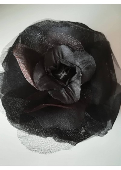 Брошка-цвете за коса Rose Elegance Черно